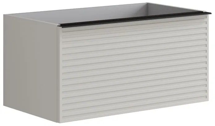Mobile da bagno sotto lavabo Pixel stripes grigio laccato opaco L 80 x H 40 x P 45.5 cm 1 cassetto, lavabo non incluso