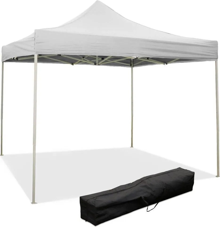 Gazebo Richiudibile Pieghevole 2x2m in Acciaio e PVC Impermeabile Bianco...