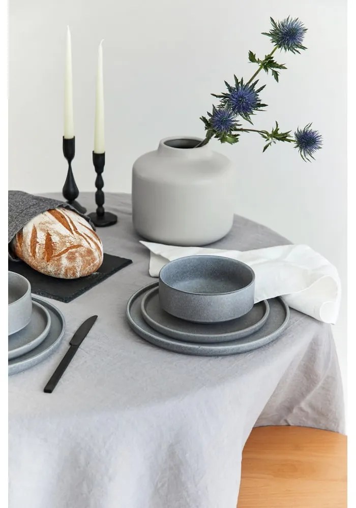 Set di piatti grigi in gres 12 pz Malia - Bonami Selection