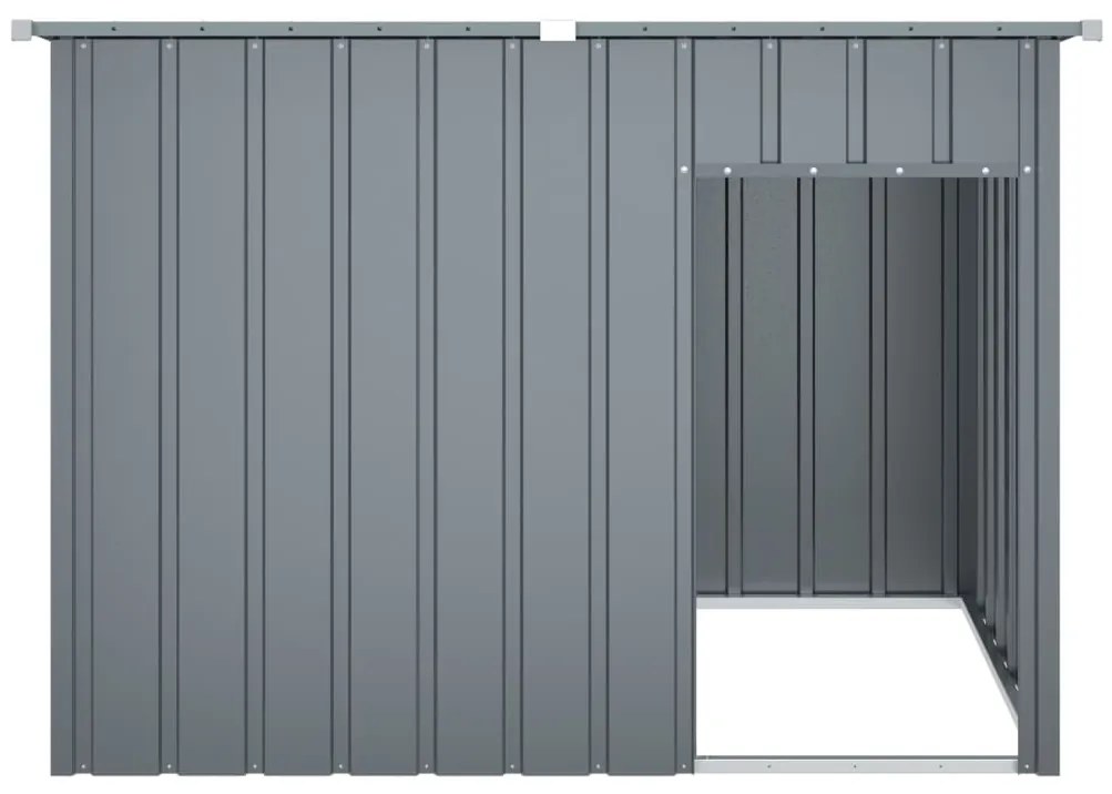 Casetta cani con tetto antracite 153x91x110 cm acciaio zincato