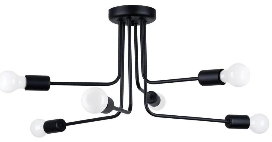 Sollux SL.1452 - Lampadario a sospensione con supporto rigido NORAH 6xE27/15W/230V nero