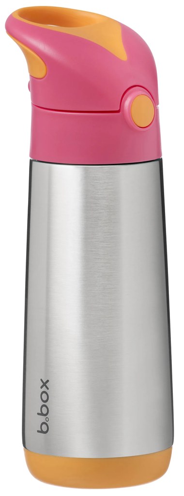 Bottiglia termica con cannuccia 500 ml – rosa/arancione