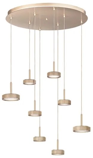 Lampada a sospensione 60 cm NINA in metallo verniciato Oro 8 Luci Led