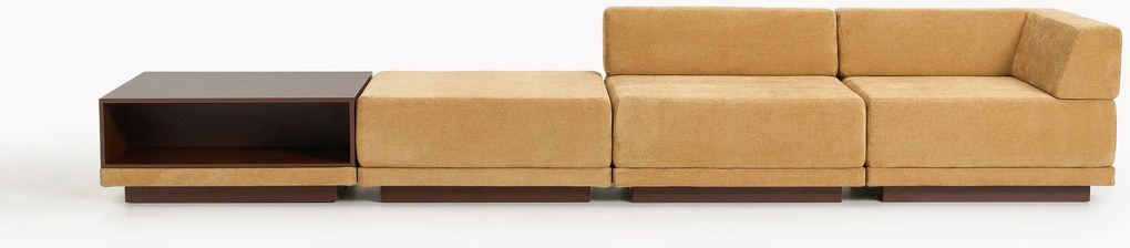 Divano componibile 4 posti con tavolino e poggiapiedi Colin