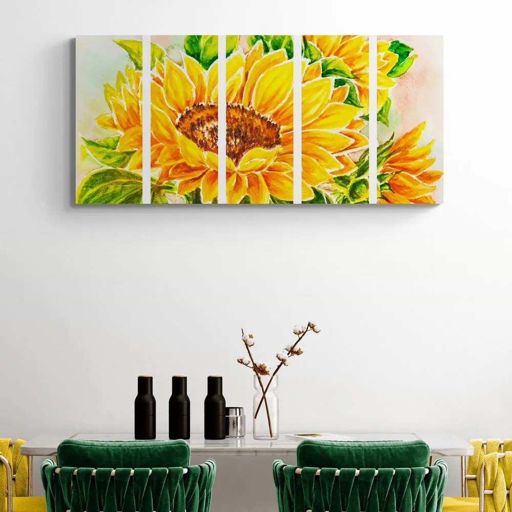 Quadri 5 pezzi – Girasole splendido