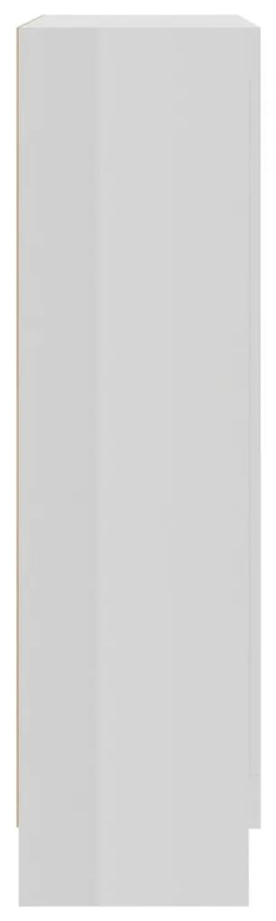 Armadietto Vetrina Bianco Lucido 82,5x30,5x115 cm Multistrato