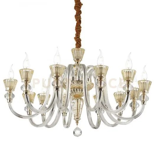Strauss lampadario a sospensione 12 luci attacco e14 in vetro soffi...