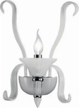 Lampada da parete 1 luce in vetro 1xE14 40W MANON Bianco Latte