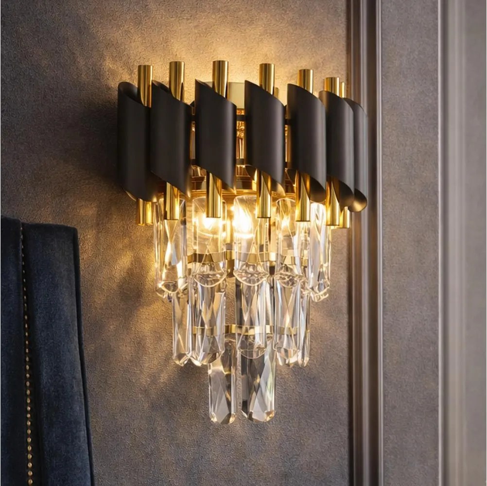 Brilagi - Applique ECLIPSE 2xE14/10W/230V nero/oro