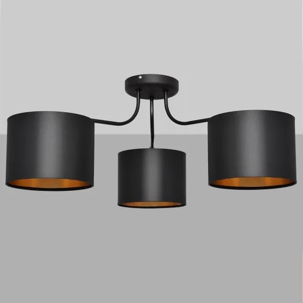 Lampadario a plafone ALBA 3xE27/15W/230V nero/dorato