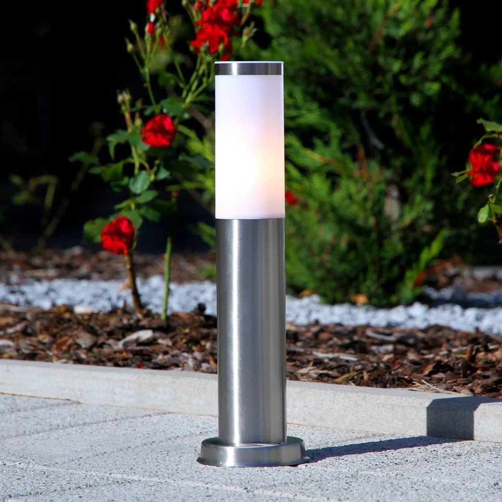 Lindby lampioncino Kristof, acciaio inox, 45 cm di altezza, E27