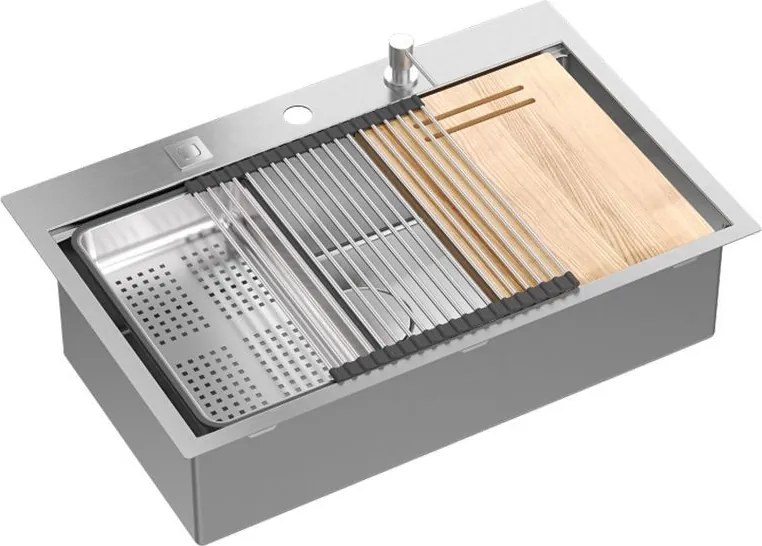 Lavello in acciaio BURT 110 WORKSTATION BRUSH NICKEL