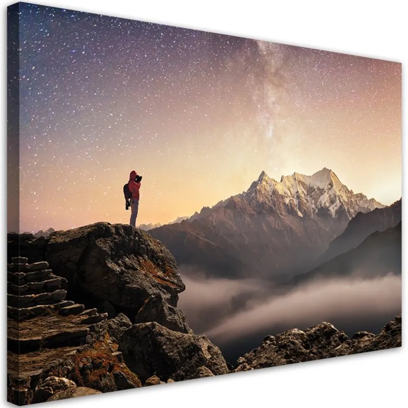 Quadro su tela, Scalare le stelle delle montagne del cielo  Dimensioni 60x40