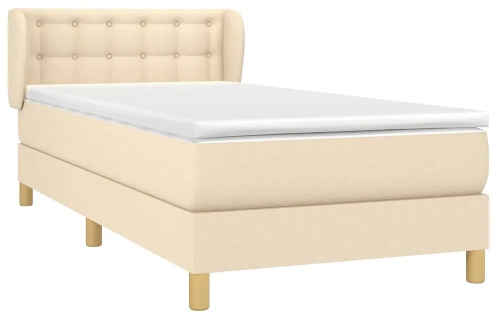 Giroletto a molle con materasso crema 90x190 cm in tessuto