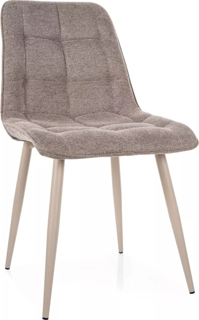 Sedia Chic Brego in tessuto beige Brego 34 con struttura in metallo color cashmere – 50x88 cm