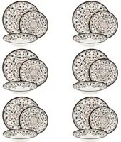 Servizio 18 piatti porcellana decoro mandala Agadir