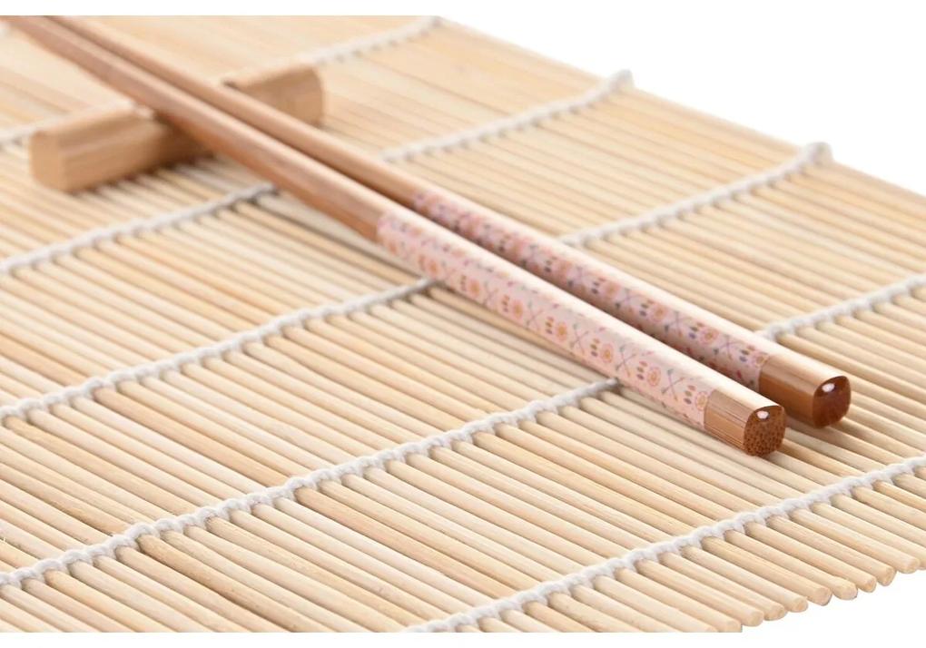 Set per Sushi DKD Home Decor Fucsia Bambù Mandala Gres Orientale (16 Pezzi)