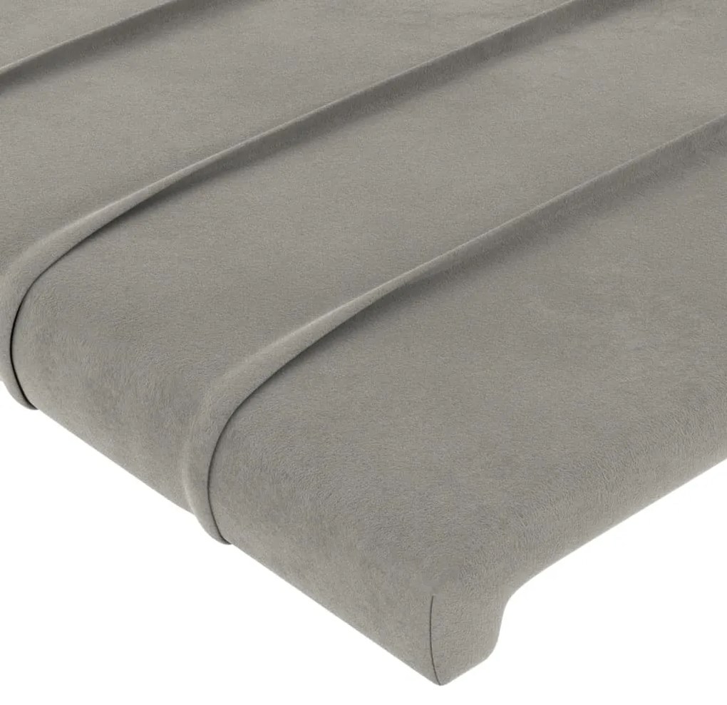 Testiere 4 pz grigio chiaro 100x5x78/88 cm in velluto