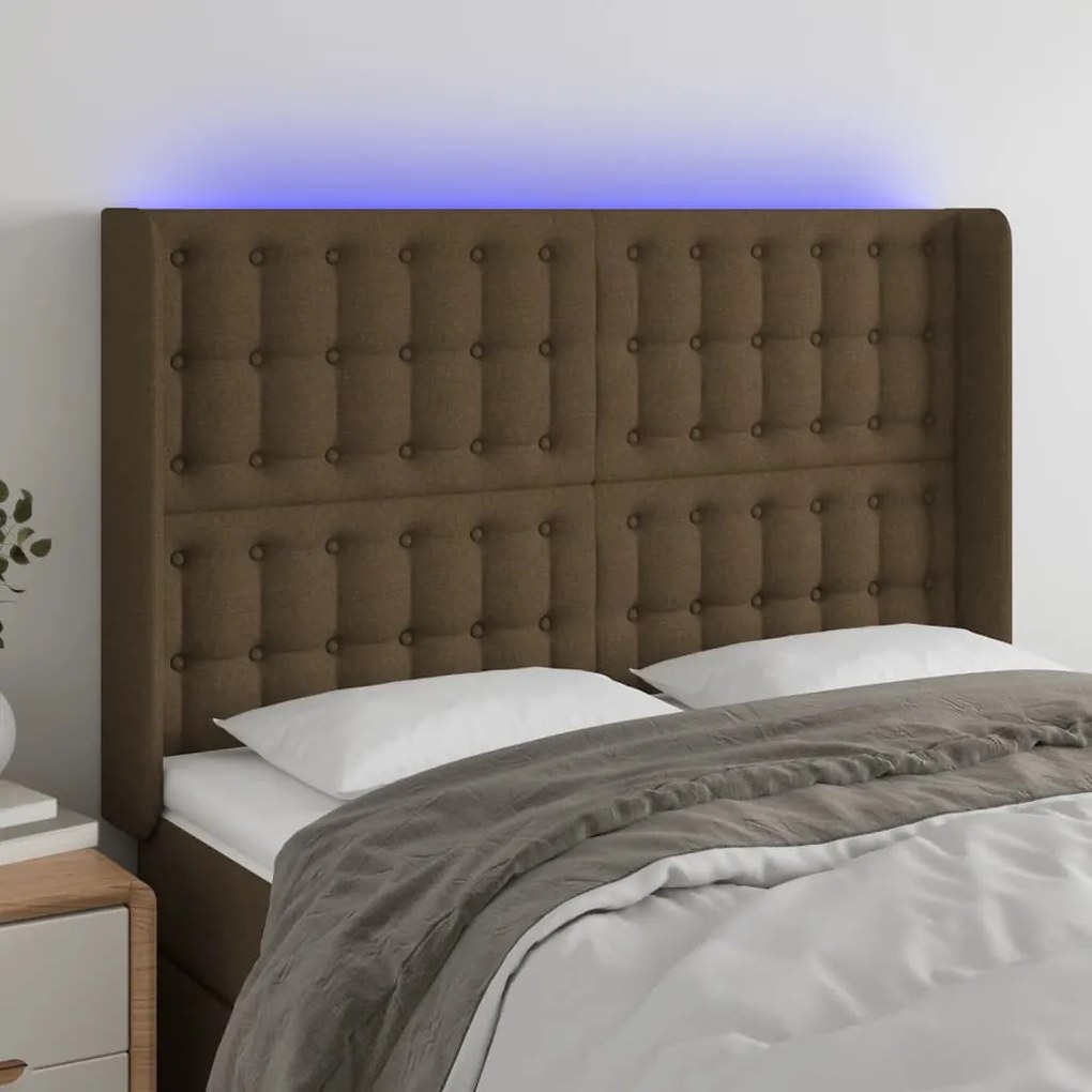 Testiera A Led Marronescuro147x16x118/128cm İntessuto /