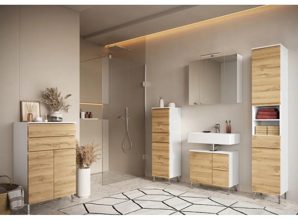 Mobile bagno bianco con specchio 76x71 cm - Germania