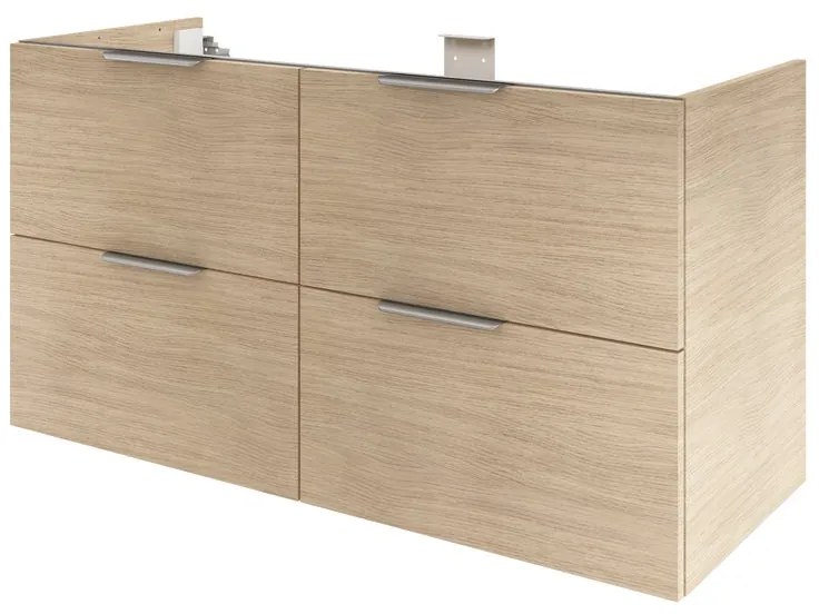 Mobile da bagno sotto lavabo SENSEA Neo rovere lucido L 120 x H 64 x P 48 cm 4 cassetti, lavabo non incluso