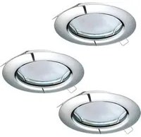 Faretto Ad Incasso Moderno Peneto In Acciaio Cromo 3 Luci Gu10 2,8W