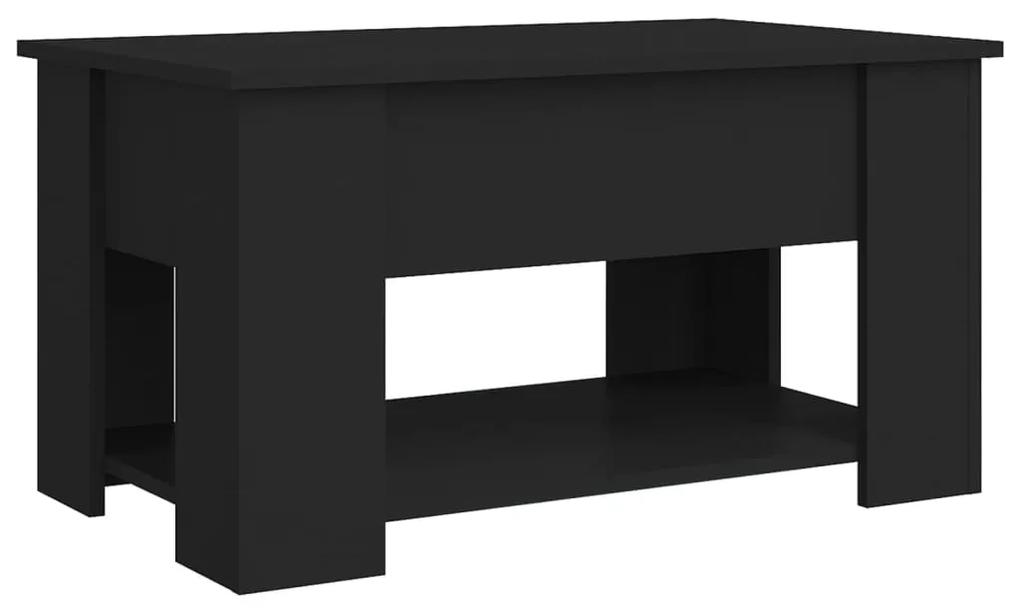 Tavolino da salotto nero 79x49x41 cm in legno multistrato