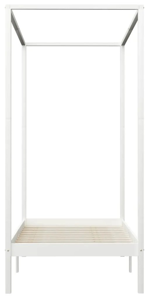 Giroletto a baldacchino bianco legno massello di pino 90x200 cm