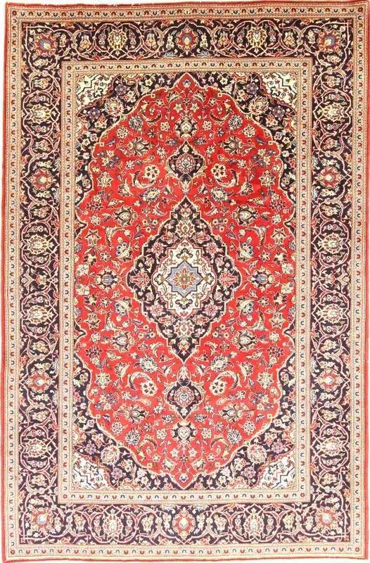 Kashan Tappeto persiano 310x200 Rosso (Iran) Annodato A Mano