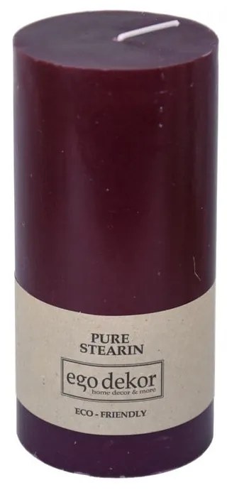 Candela Friendly rosso vino, durata di combustione 50 h Eco - Eco candles by Ego dekor