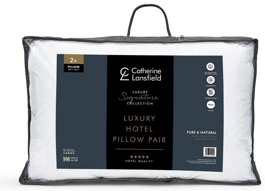 Cuscino 2 pz 48x74 cm Hotel Satin Stripe – Catherine Lansfield