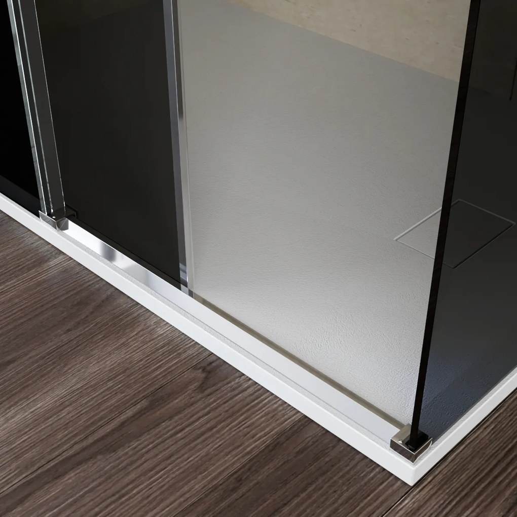 Box Doccia angolare 70X100 con anta scorrevole vetro cristallo 8mm Mimosa Fume