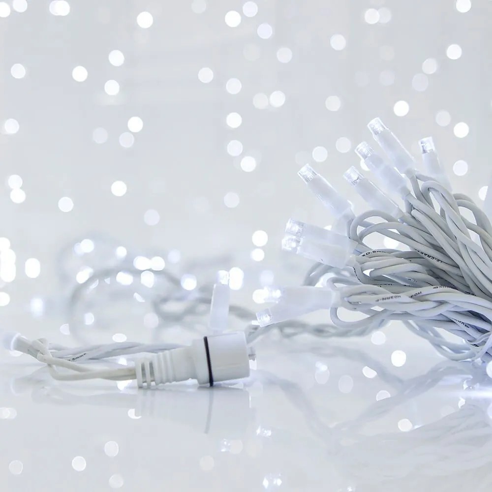 Catenaria Natalizia LED 11.6m, IP65, CAVO BIANCO Colore Bianco Freddo 6000 - 10000 °K