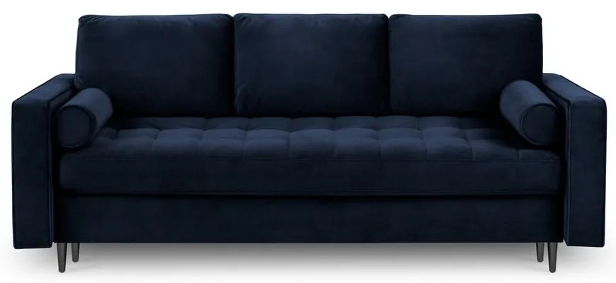 Divano letto in velluto blu Santo - Milo Casa