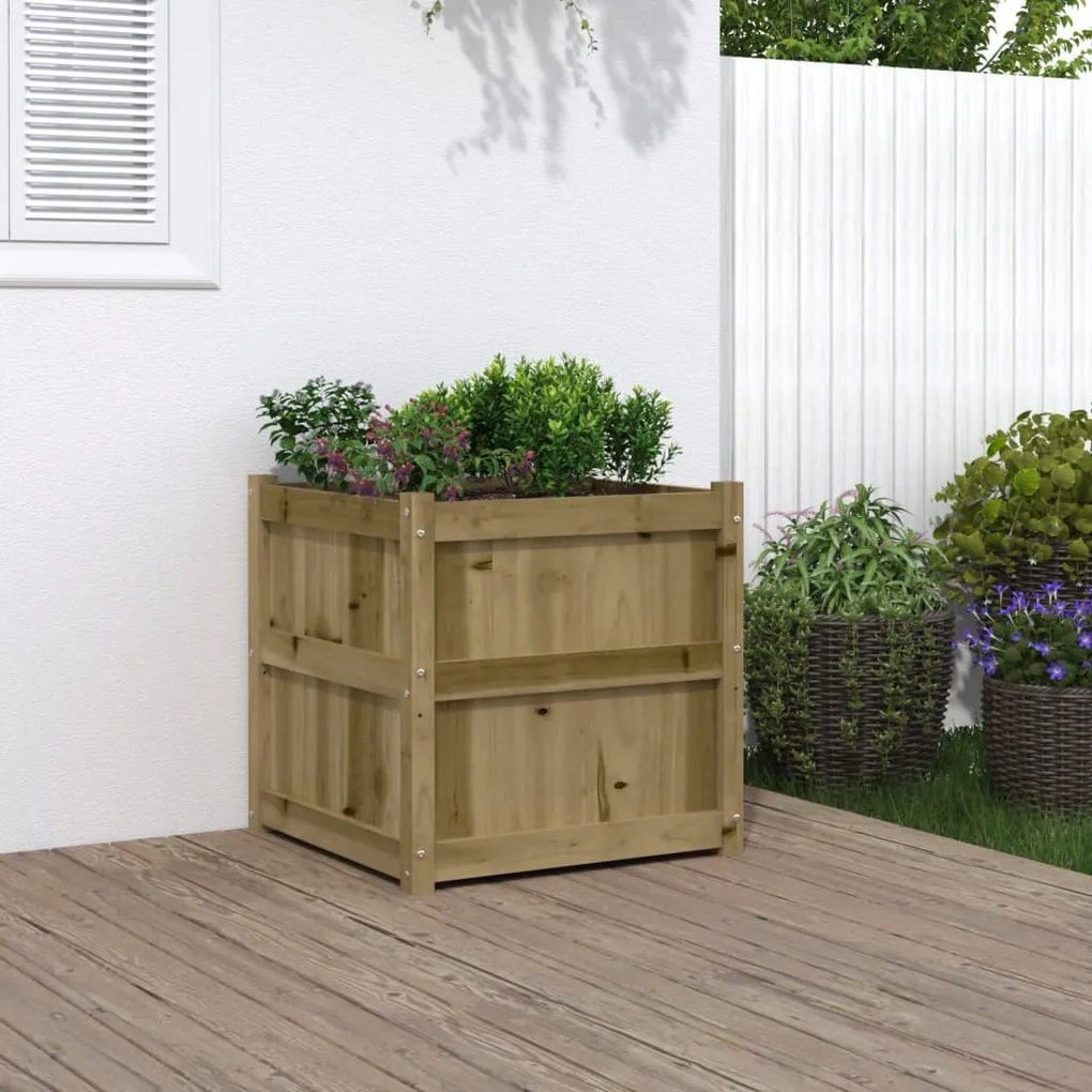 Fioriera Da Giardino 60x60x60 Cm İn Legno Di Pino Impregnato /