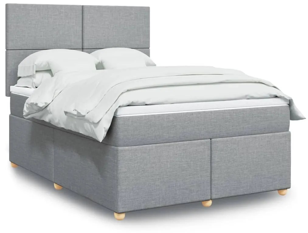Giroletto A Molle Con Materasso Grigio Chiaro160x200 Cm Tessuto /