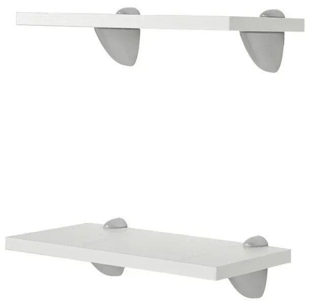 Coppia mensole 45x23 cm salvaspazio in legno bianco linea Pilar