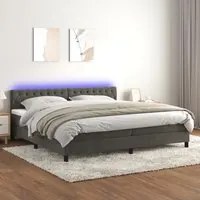 Letto a Molle con Materasso e LED Grigio Scuro 200x200 cm cod mxl 61769