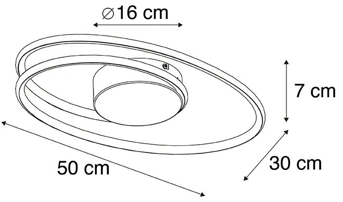 Plafoniera di design in acciaio con LED a 3 livelli di dimmerazione - Rowan