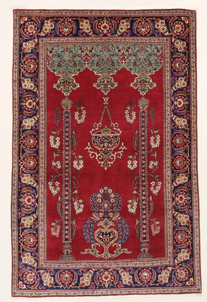 Kashan Tappeto 140x200 (Iran) Annodato A Mano
