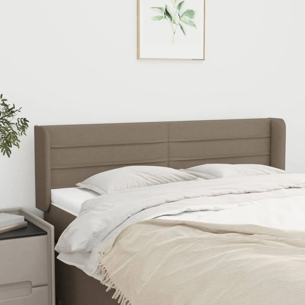 Testiera Ad Orecchio Tortora 147x16x78/88 Cm İn Tessuto /
