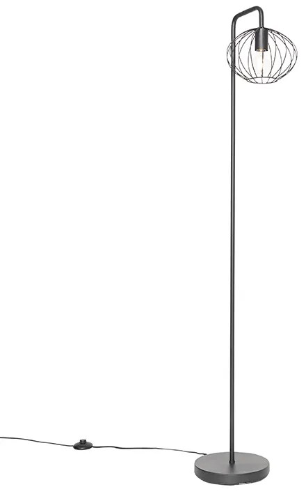 Lampada da terra industriale nera 23 cm - Margarita