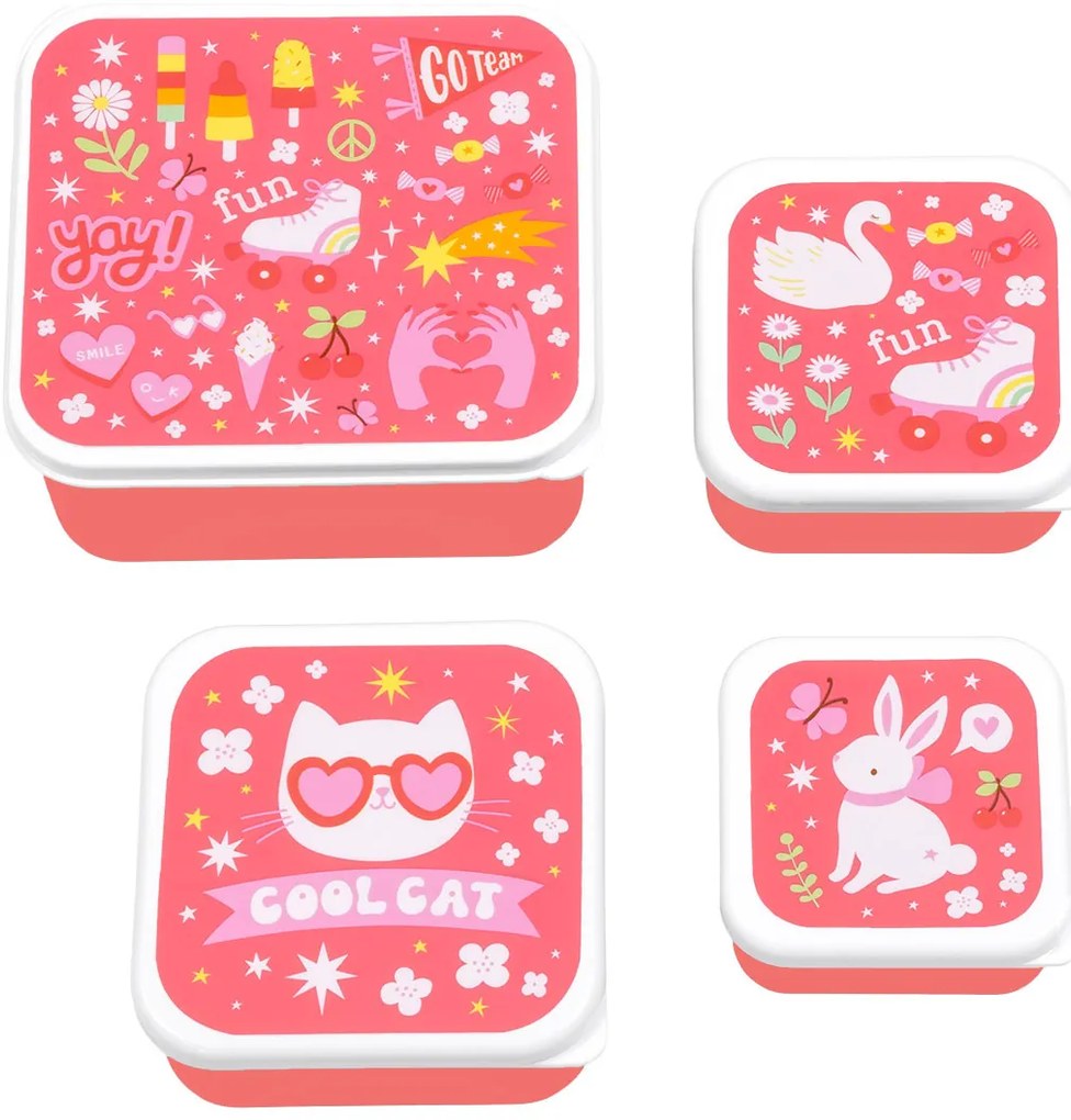 A Little Lovely Company - set di quattro scatole merenda - divertimento