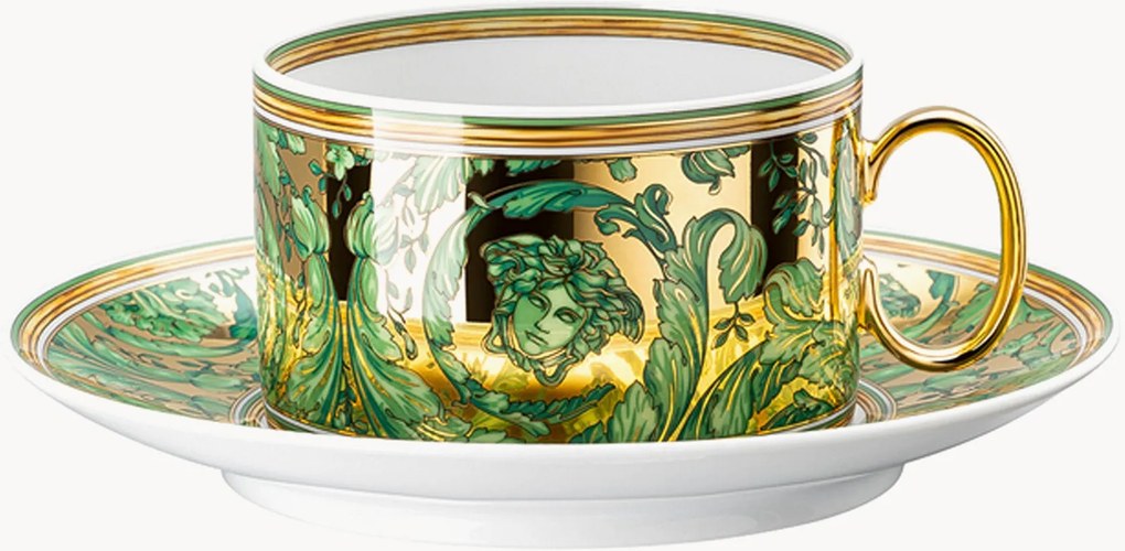 Tazza da tè in porcellana con piattino Medusa Garland