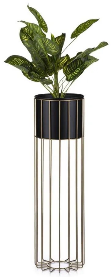 Vaso da fiori in metallo LOFT 70x20 cm oro/nero