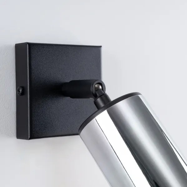 Sollux SL.1366 - Faretto da parete WINX 1xGU10/10W/230V nero/cromo