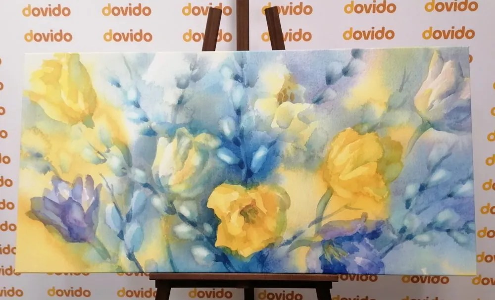 Stampa su tela – Tulipani gialli in acquerello