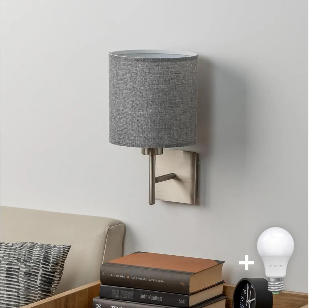 Eglo - lampada da parete LED TUNJA 1xE27/60W/230V cromo opaco/grigio