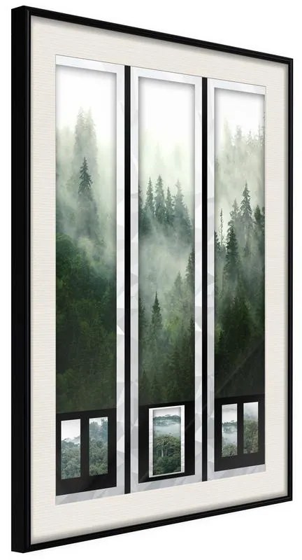 Poster  Eternal Forest – Triptych  Cornice Quadri Cornice nera con pass-partout, Larghezza x Altezza Home decor 20x30