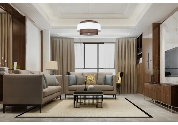 Lampadario a sospensione con filo CORSA 1xE27/60W/230V bianco/marrone